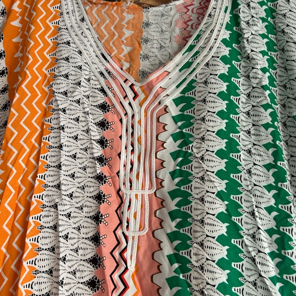 Colorful Striped Kaftan Dress One Size - Picture 2 of 14